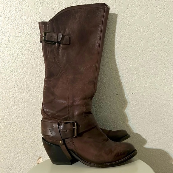 Dolce Vita tall leather distressed boots - Picture 1 of 8
